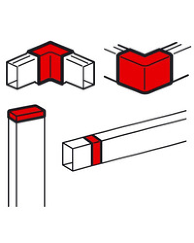 Заглушка торцевая/угол внутренний/угол внешний/накладка на стык для кабель-канала METRA 60x40 Legrand (638198) в Первоуральске Аксессуары для кабель-канала Pintop.ru