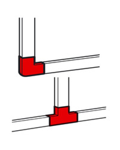 Угол плоский/отвод Т-образный для кабель-канала METRA Legrand (638199) в Первоуральске Аксессуары для кабель-канала Pintop.ru
