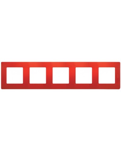 Рамка 5 постов Etika красный Legrand 672535 в Первоуральске Аксессуары для кабель-канала Pintop.ru