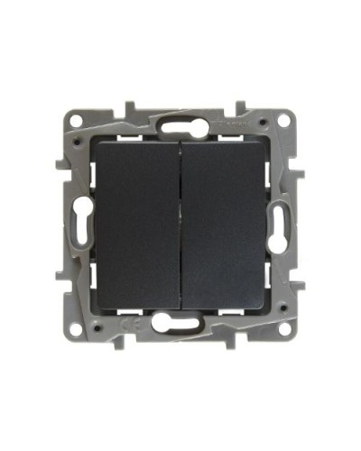 Переключатель двухклавишный Etika Plus 10 AX 250 В антрацит Legrand 672612 в Первоуральске Аксессуары для кабель-канала Pintop.ru