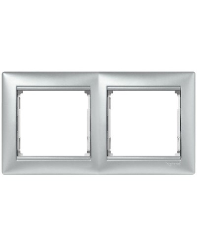 Рамка 2 поста горизонтальный монтаж алюминий Valena Legrand 770152 в Первоуральске Аксессуары для кабель-канала Pintop.ru