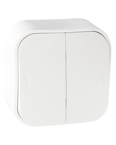 Выключатель двухклавишный Quteo Legrand (782202) в Первоуральске Аксессуары для кабель-канала Pintop.ru