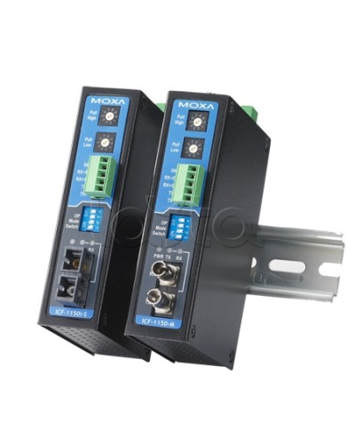 Конвертор RS-232/422/485 в оптику MM (ST)Moxa ICF-1150I-M-ST-T в Первоуральске Дополнительное оборудование для ОПС Pintop.ru