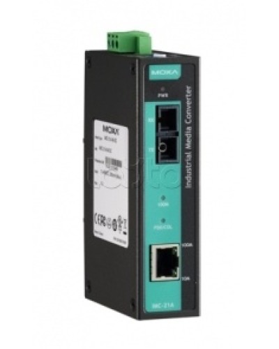 Медиаконвертер Ethernet 10/100BaseTX в 100BaseFX (SC) с расширенным диапазоном температур Moxa IMC-21A-S-SC-T в Первоуральске Медиаконвертеры Pintop.ru