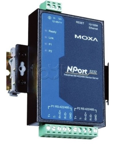Сервер 2-портовый RS-422/485 в Ethernet Moxa NPort 5232-T в Первоуральске Дополнительное оборудование для ОПС Pintop.ru