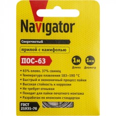 Припой Navigator 93 093 NEM-Pos03-63K-1-S1 (ПОС-63, спираль, 1 мм, 1 м)