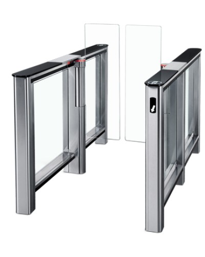 Турникет PERCo-ST-01 с крышками из закал. стекла с центральной вставкой из нерж. стали со створками Створки шириной 300 в Первоуральске Турникеты Pintop.ru