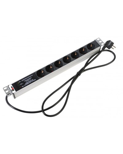 Блок розеток 1U, 7 розеток Schuko Rem R-16-7S-FI-440-3 в Первоуральске Блоки розеток Pintop.ru