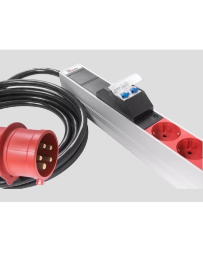 Верт блок розеток, мониторинг, измерение, 3 фазы 16А, 30S, 2100 мм, вх IEC 309, шнур 3м REM R-MC8-3x16-30S-MI-2100-3-3PN в Первоуральске Блоки розеток Pintop.ru