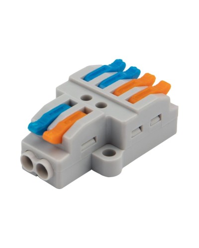 Разветвительная клемма СМК 2x2 2 полюса с монтажной площадкой 1 ввод 2 вывода (5 шт/уп) Rexant (07-5235-05) в Первоуральске Клеммные колодки Pintop.ru