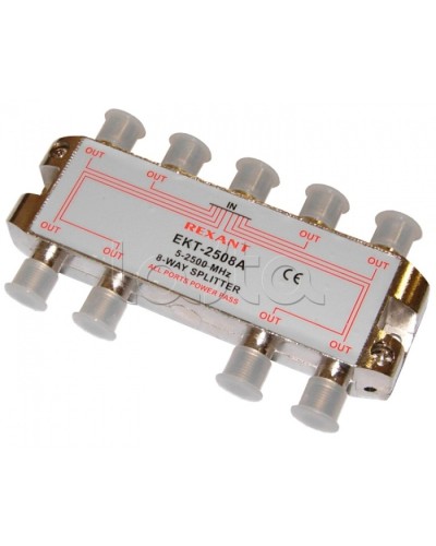 Делитель телевизионный ТВх8 под F разъём 5-2500 МГц СПУТНИК (5шт/уп) REXANT 05-6205 в Первоуральске Системы видеонаблюдения Pintop.ru