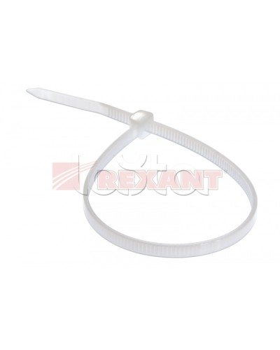 Хомут-стяжка нейлоновый, многоразовый 8x200 мм СКМ-200 белый (100шт/уп) REXANT 07-0209 в Первоуральске Стяжки-хомуты Pintop.ru