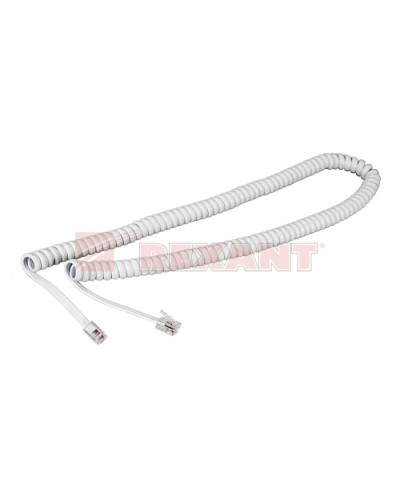 Шнур витой трубочный телефонный белый 7 м (10шт/уп) REXANT 18-2071 в Первоуральске Патч-корды и пигтейлы Pintop.ru