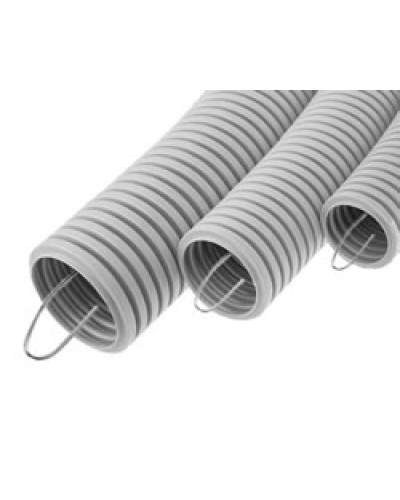 Труба гофрированная ПВХ тяжелая, с зондом диам. 25 мм (50м), огнестойкость E15-E90 Экопласт 11125-E90 в Первоуральске Труба (ОКЛ) Экопласт Pintop.ru