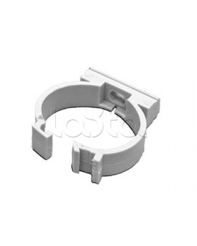 Держатель с защелкой для гофрированной или жесткой гладкой трубы D16 мм Экопласт 41616 в Первоуральске Держатели, клипсы, скобы Pintop.ru