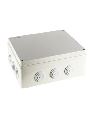 Коробка огн. Е110 о/п, 300х250х120,12 вых.,IP65, 4Р серый Экопласт (43080HF-GR) в Первоуральске Распределительные коробки Pintop.ru