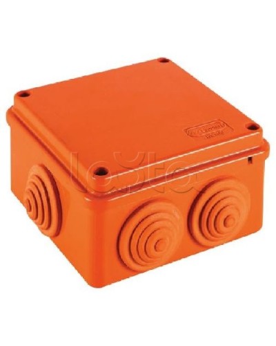 Коробка распределительная о/п 100х100х55 мм, 6 вых., без галогена Экопласт 44007HF в Первоуральске Распределительные коробки Pintop.ru