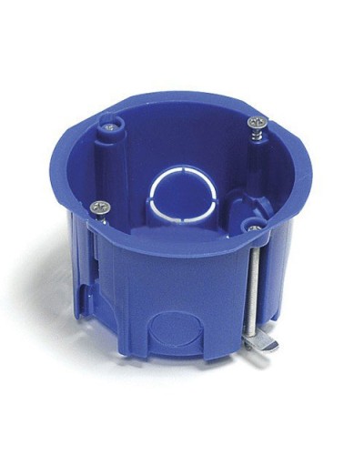 Коробка установочная для г/к D=68x45 мм с металл. лапками, межцентр 71мм, IP20, синий Экопласт 44663 в Первоуральске Распределительные коробки Pintop.ru