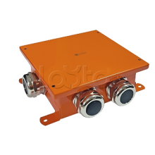 SMB120 Коробка металлическая, огн. E-110,о/п 120х120х60, 4 метал. гермоввода, IP66, 10P, (1,5-10 мм2), цвет оранж. Экопласт (56364)