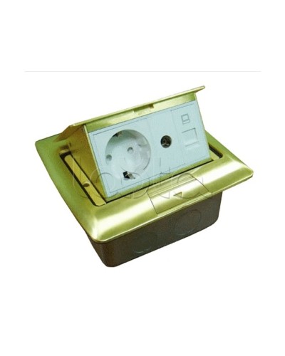 Люк встраиваемый на 1,5 модуля (45х45 мм) с коробкой, латунь, IP44 Экопласт 70023 в Первоуральске Системы лючков и колонн Pintop.ru