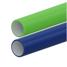 Вентиляционная труба гибкая двустенная для воздуховода (ПНД), антистатическая и антибактериальная D75мм, цвет синий (1шт=50м) Экопласт (803075BU)