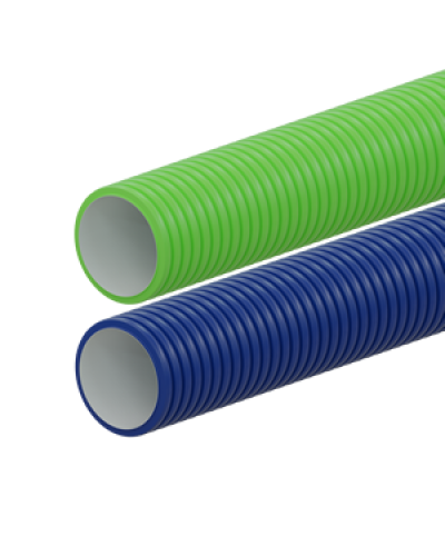 Вентиляционная труба гибкая двустенная для воздуховода (ПНД), антистатическая и антибактериальная D75мм, цвет синий (1шт=50м) Экопласт (803075BU) в Первоуральске Труба гофрированная Pintop.ru