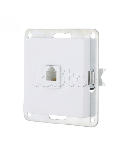 Розетка телефонная RJ-12 с накладкой (белый) LK 80 Экопласт (845504-1) в Первоуральске Розетки компьютерные и телефонные Pintop.ru