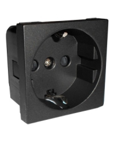 Розетка с заземляющими контактами и защитными шторками, (черный бархат) LK45 Экопласт (851408) в Первоуральске Аксессуары для кабель-канала Pintop.ru
