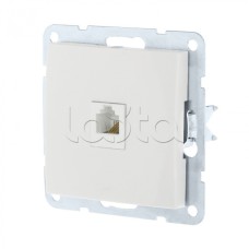 Розетка телефонная RJ-12 с накладкой (белый) LK60 Экопласт (865504)