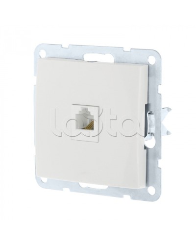 Розетка телефонная RJ-12 с накладкой (белый) LK60 Экопласт (865504) в Первоуральске Розетки компьютерные и телефонные Pintop.ru