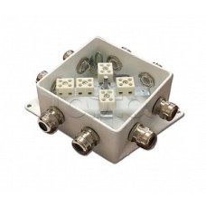 Коробка монтажная огнестойкая Гефест КМ-О (10к*6,0)-IP66-120х120, три ввода