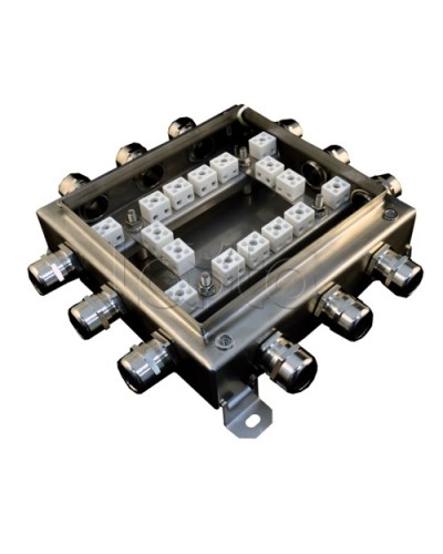 Коробка монтажная огнестойкая Гефест КМ-О (32к*6,0)-IP66 2020нерж, 12 вводов 200х200х60 в Первоуральске Распределительные коробки Pintop.ru