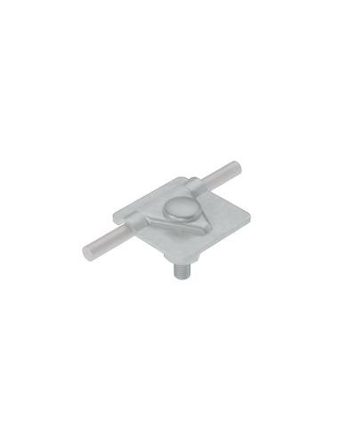 Универсальный соединитель для прутка Ø 5-10 мм с 1 пластиной 40х40 мм КМ-Профиль (USM-D5-10) в Первоуральске Аксессуары для лотков Pintop.ru