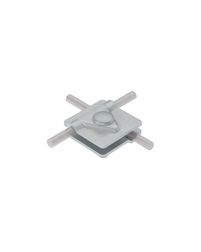 Универсальный соединитель для прутка Ø 5-10 мм с 2 пластинами 40х40 мм HD КМ-Профиль (2USM-D5-10 HD) в Первоуральске Аксессуары для лотков Pintop.ru