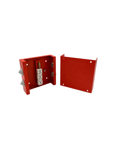 Коробка распределительная огнестойкая КРОПС, IP65, габаритные размеры 100х100х60 мм, для кабелей сечением до 4 мм2, 4 клеммы КМ-Профиль (FRJB-KM-ST4-4-04-КРОПС-IP65) в Первоуральске Распределительные коробки Pintop.ru