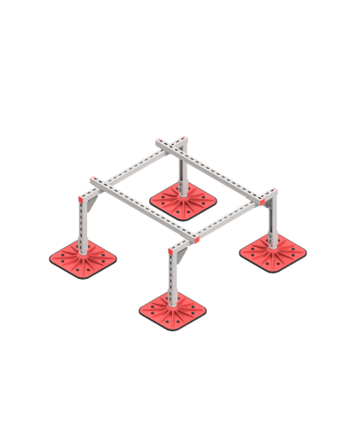 Опорная конструкция для установки оборудования TECHNORAPTOR FOOT 1000х1000 КМ-профиль (KM-TR-F-SSEI-1000-1000) в Первоуральске Системы видеонаблюдения Pintop.ru