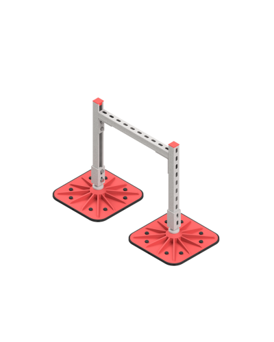 Опорная конструкция для горизонтальных прямоугольных воздуховодов и металлических лотков кабеленесущих систем TECHNORAPTOR FOOT 500х500 КМ-профиль (KM-TR-F-SSHRAD-500-500) в Первоуральске Системы видеонаблюдения Pintop.ru