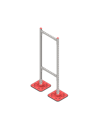 Опорная конструкция для горизонтальных прямоугольных воздуховодов и металлических лотков кабеленесущих систем TECHNORAPTOR FOOT 500х1500 КМ-профиль (KM-TR-F-SSHRAD-500-1500) в Первоуральске Системы видеонаблюдения Pintop.ru