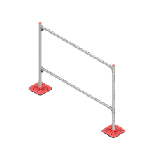 Опорная конструкция для горизонтальных прямоугольных воздуховодов и металлических лотков кабеленесущих систем TECHNORAPTOR FOOT 2000х1500 КМ-профиль (KM-TR-F-SSHRAD-2000-1500)
