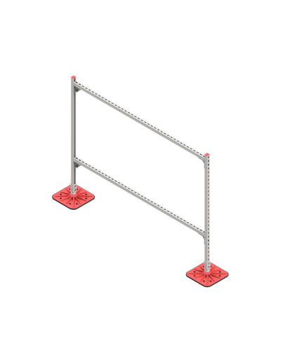 Опорная конструкция для горизонтальных прямоугольных воздуховодов и металлических лотков кабеленесущих систем TECHNORAPTOR FOOT 2000х1500 КМ-профиль (KM-TR-F-SSHRAD-2000-1500) в Первоуральске Системы видеонаблюдения Pintop.ru