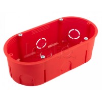 Коробка установочная двухместная безгалогенная (HF) 140х68х46 (94шт/кор) Промрукав (80-0540С)