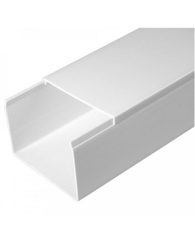 Кабель-канал белый 2-й замок в п/э 80х60 (8 м/уп) Промрукав (PR03.0058) в Первоуральске Кабель-канал Pintop.ru