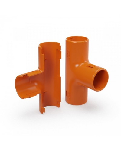 Тройник разборный оранжевый d25 мм (30шт/300шт уп/кор) Промрукав (PR13.1160) в Первоуральске Повороты, муфты, тройники Pintop.ru