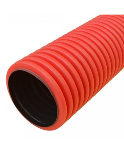Труба гофрированная двустенная ПНД жесткая тип 750 (SN8) красная д200 5,7м (11,4м/уп) Промрукав (PR15.0245) в Первоуральске Труба гофрированная Pintop.ru
