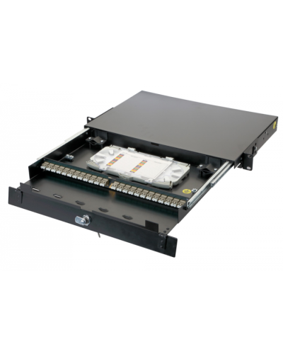 Оптическая панель серии 47D-24, 19 1U 16 дуплекс LC адаптеров, OM2 Eurolan (47D-24-20-2L-16-11BL) в Первоуральске Кросс оптический Pintop.ru