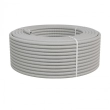 Труба ПНД-FRUF гофрир. тяжелая, с зондом, без галогена, трудногорючая, атмосферостойкая,цвет серый, диам. 20мм (100м) Экопласт (21120HFR-UF)