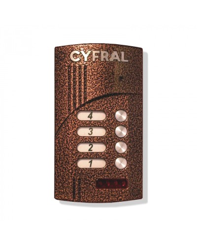 Блок вызова видеодомофона на 4 абонента Цифрал M-4.2/VС в Первоуральске Вызывные аудиопанели малоабонентные Pintop.ru