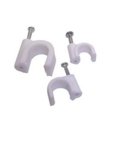 Скоба пластиковая с гвоздём круглая (100 шт/уп) СПК 10 в Первоуральске Крепежные изделия Pintop.ru