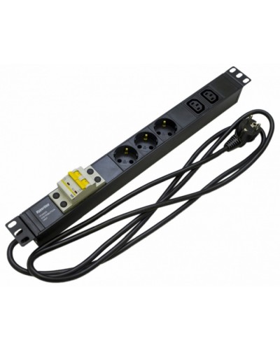 Блок розеток Hyperline SHE19-3SH-2IEC-B-2.5EU в Первоуральске Блоки розеток Pintop.ru