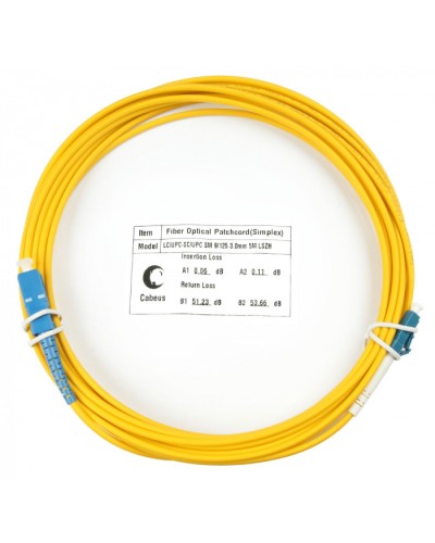 Шнур оптический simplex LC-SC 9/125 sm 15м LSZH Cabeus FOP(s)-9-LC-SC-15m в Первоуральске Патч-корды оптические Pintop.ru